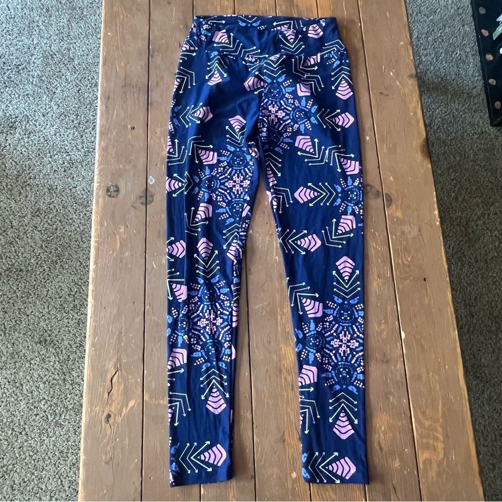 LuLaRoe Starburst Blue Purple OS Leggings